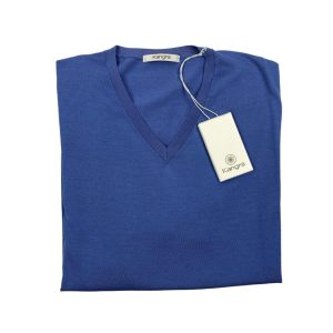 PULLOVER RASATO CALATO COLLO A PUNTA SETA E COTONE