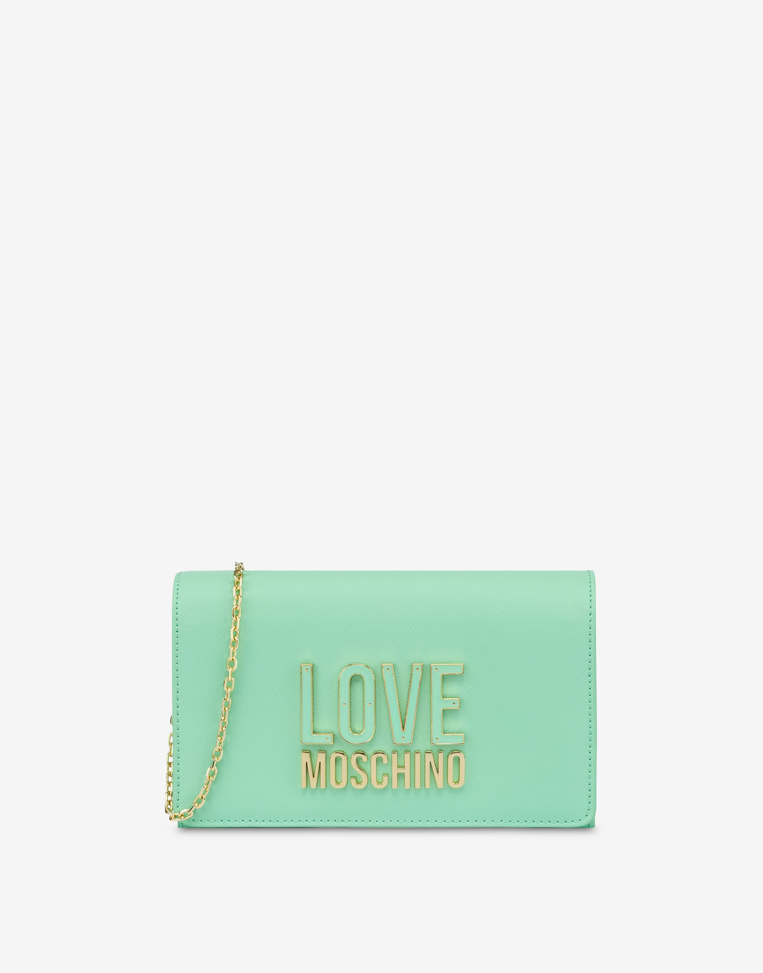 CLUTCHES METAL LOGO SMALTO-LOVEMOSCHINO®