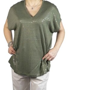 MAGLIA SCOLLO V OVER PAILLETTES-KANGRA®
