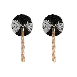 Obsessive Lingerie: Liferia copricapezzoli in paillettes con pendenti dorati