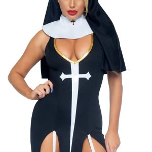 Leg Avenue Halloween: Sexy abito lungo da suora con accessori