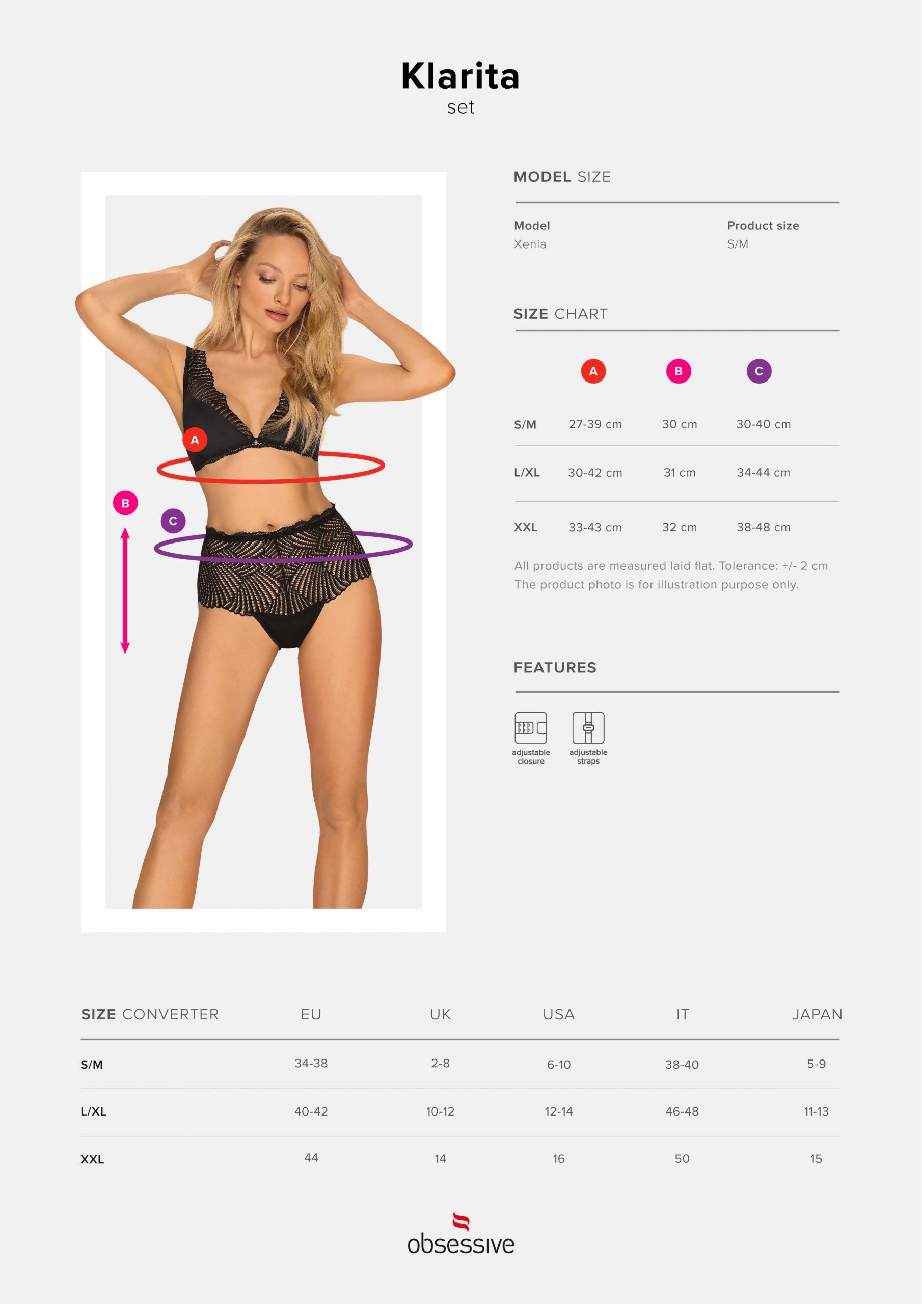 Obsessive Lingerie: Klarita sexy completino in tessuto satinato e pizzo - immagine 6