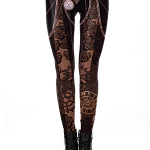 Ocultica: leggings con decoro in stile steampunk
