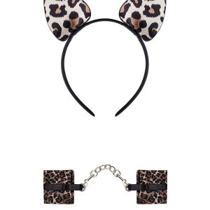 Obsessive Lingerie: Tigerlla set cerchietto e manette maculate