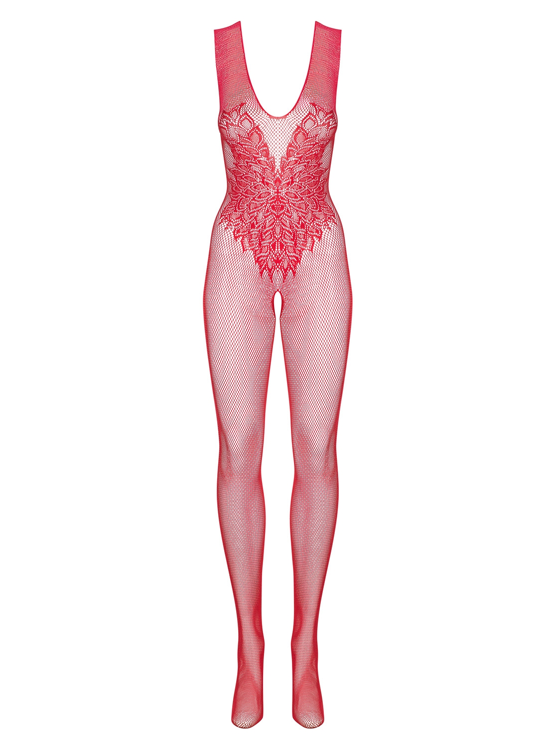 Obsessive Lingerie: N112 sexy bodystocking rossa aperta misura Curvy XXL - immagine 6