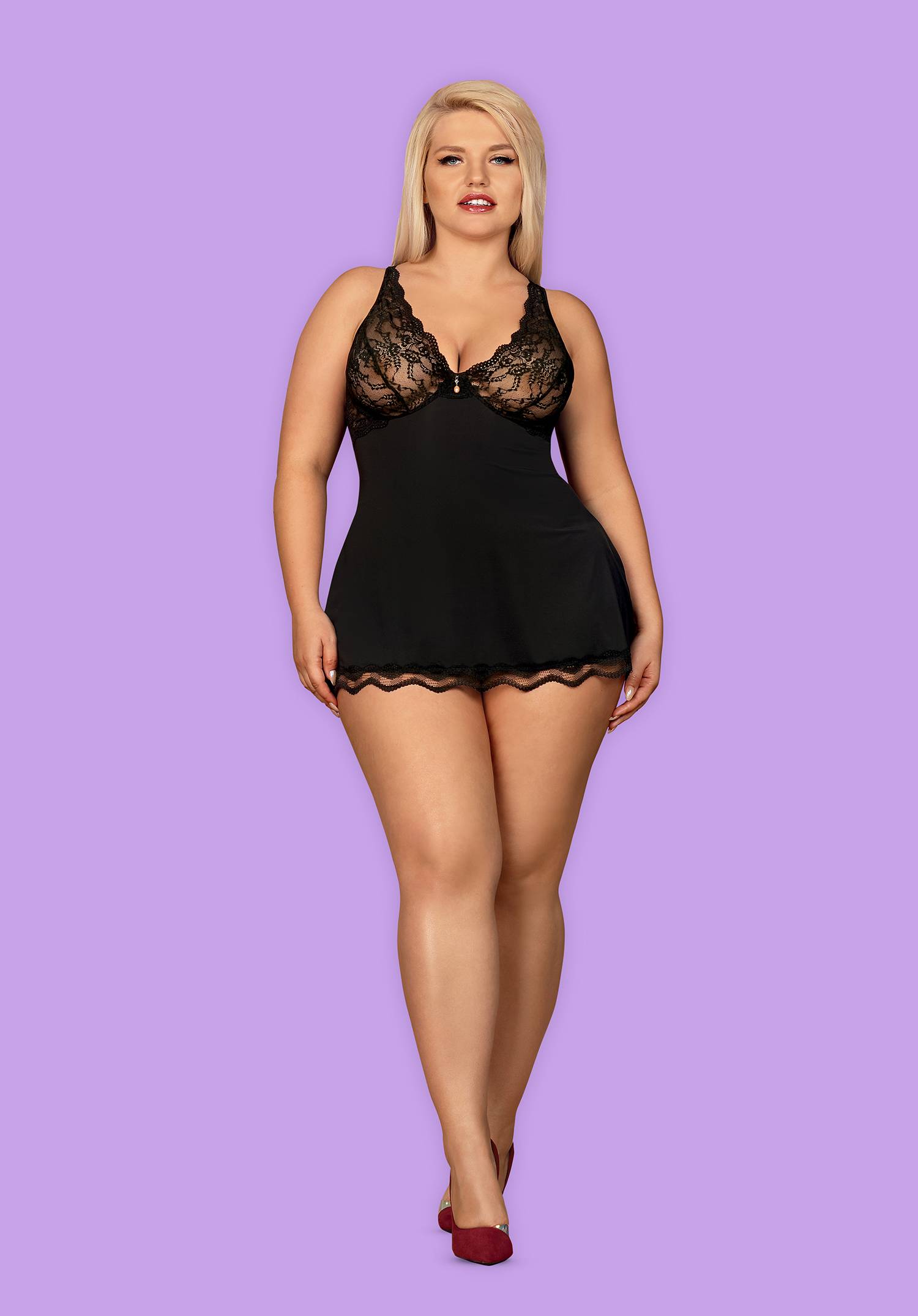 Obsessive Lingerie: Luvae babydoll e tanga misura Curvy XXL - immagine 6