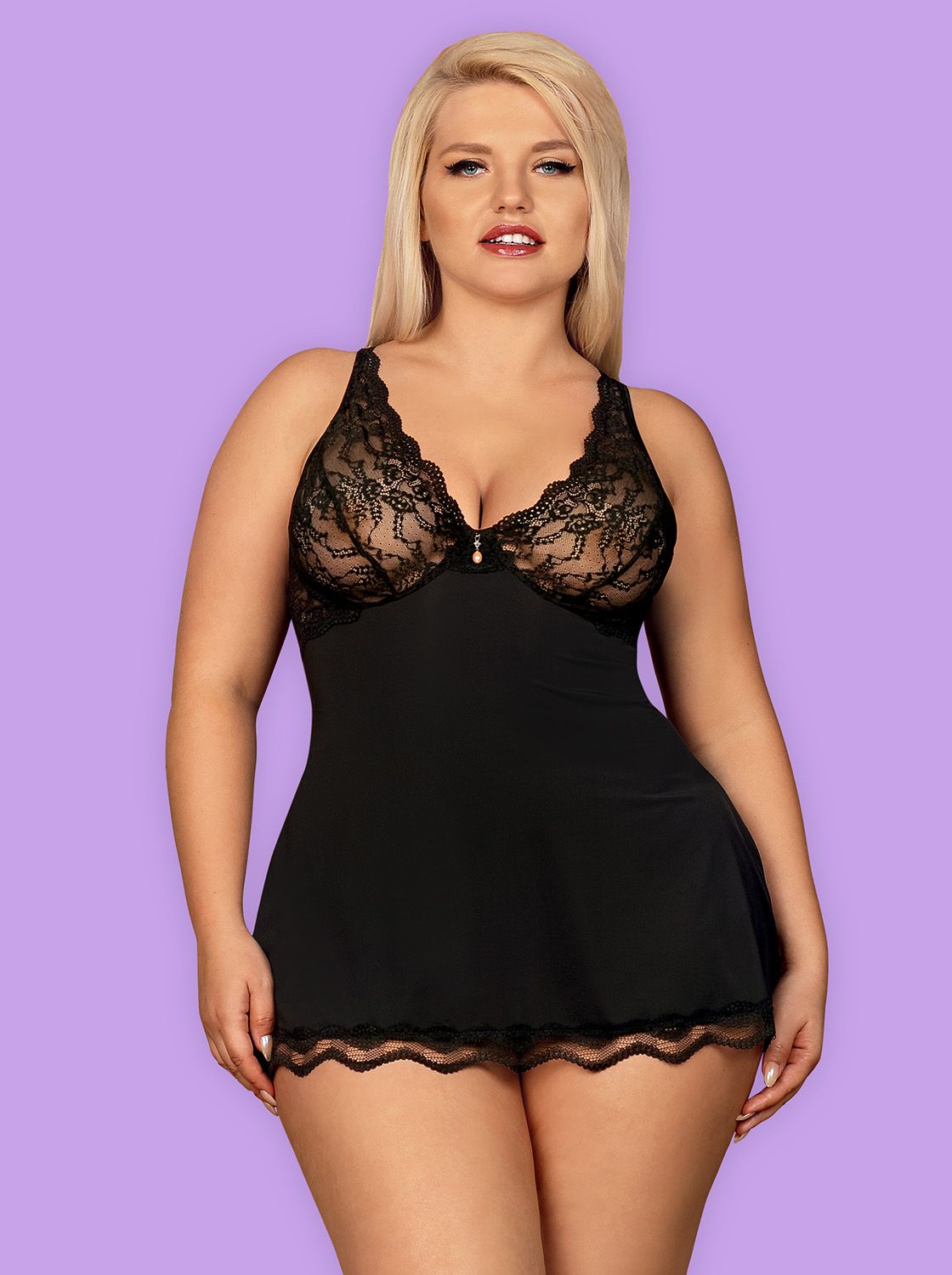 Obsessive Lingerie: Luvae babydoll e tanga misura Curvy XXL - immagine 8