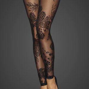 Noir Handmade: Sexy calze in tulle ricamato con balza PowerWetlook