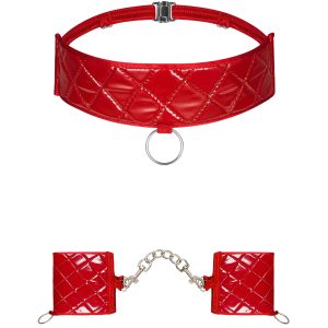 Obsessive Lingerie: Hunteria sexy chocker con manette rosso