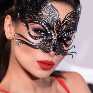 Chilirose Lingerie: sexy maschera in metallo filigranato con strass