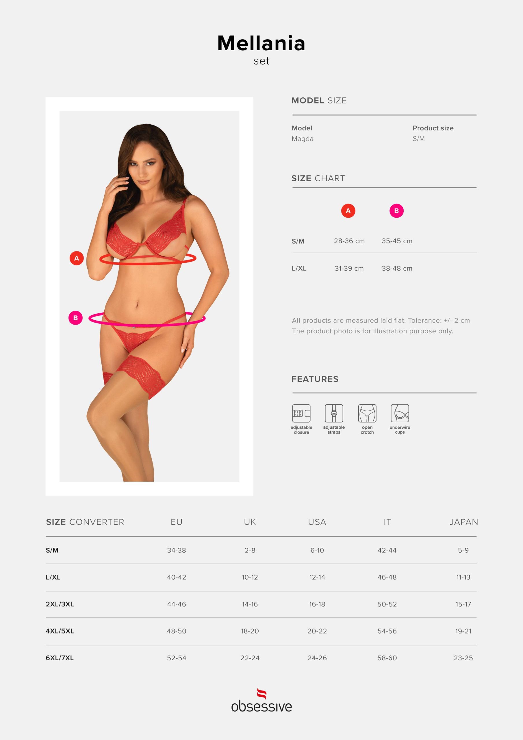 Obsessive Lingerie: Mellania sexy completino rosso aperto - immagine 6