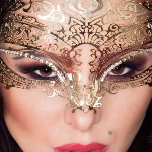 Chilirose Lingerie: sexy maschera color oro con strass