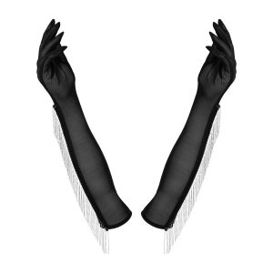 Obsessive Lingerie: Milladis sexy guanti satinati con frange