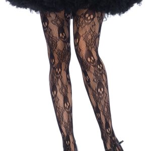 Leg Avenue Lingerie: collant Halloween con rose e teschi