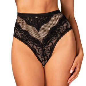 Obsessive Lingerie: Olvidia sexy mutandine a vita alta in pizzo nero