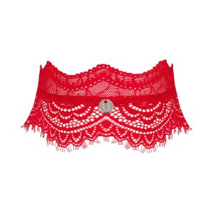 Obsessive Lingerie: Bergamore choker in pizzo rosso