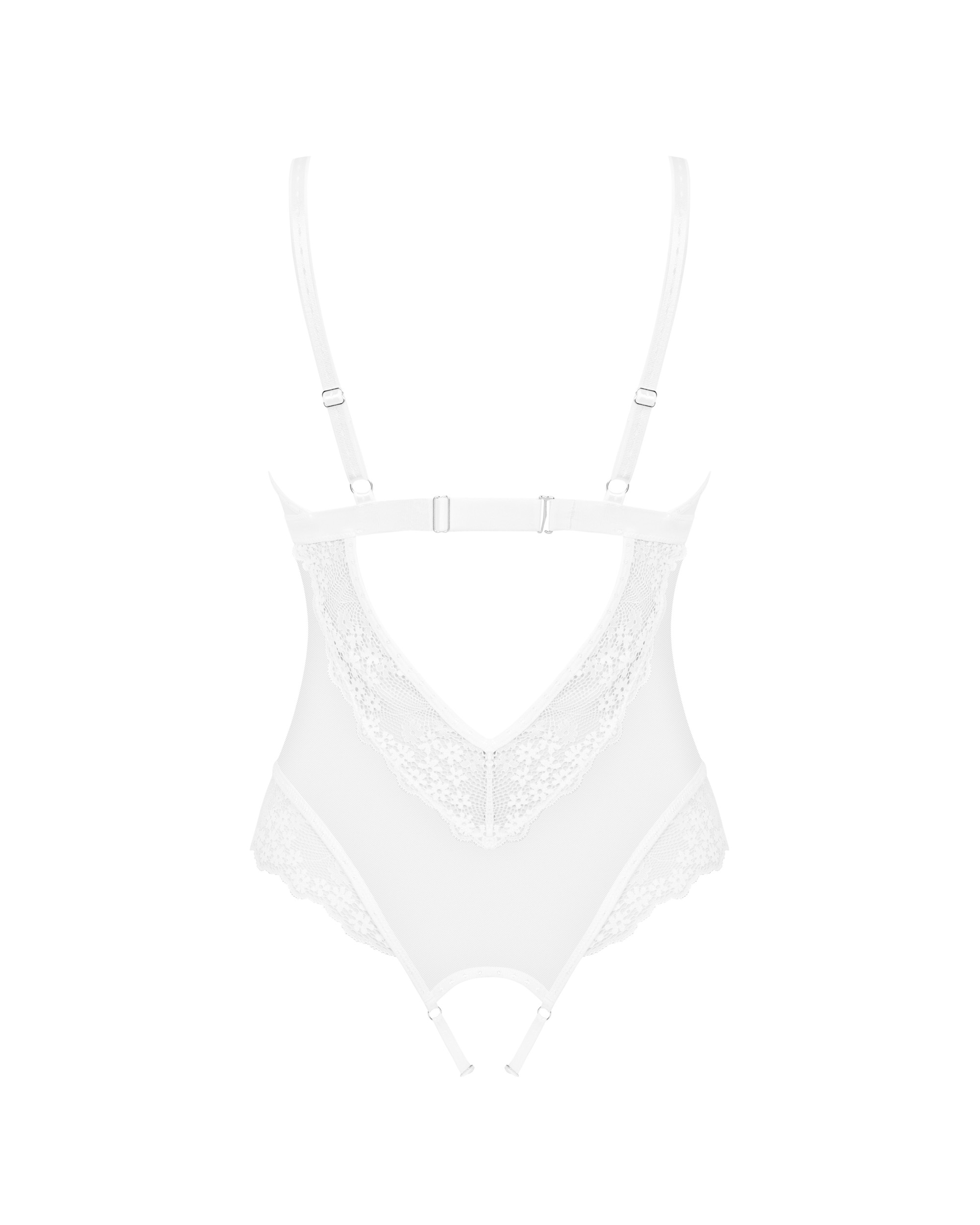 Obsessive Lingerie: Heavenlly sexy body bianco aperto all’inguine - immagine 8