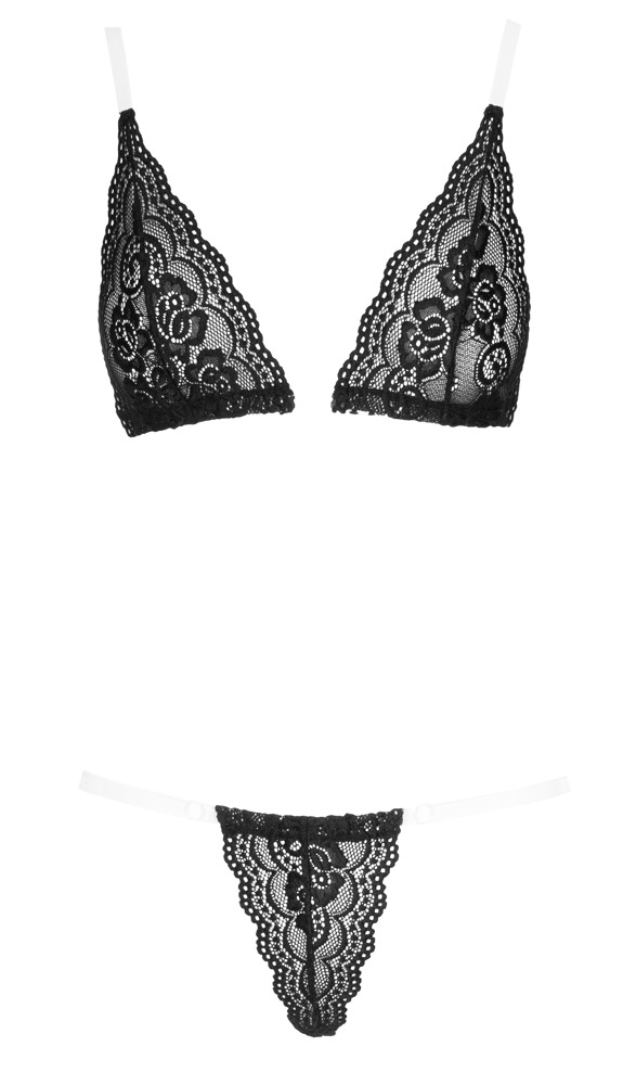 Cottelli Lingerie: seducente set in pizzo e stringhe regolabili trasparenti - immagine 5