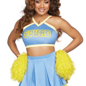Leg Avenue Lingerie: sexy costume azzurro da cheerleader con pompon