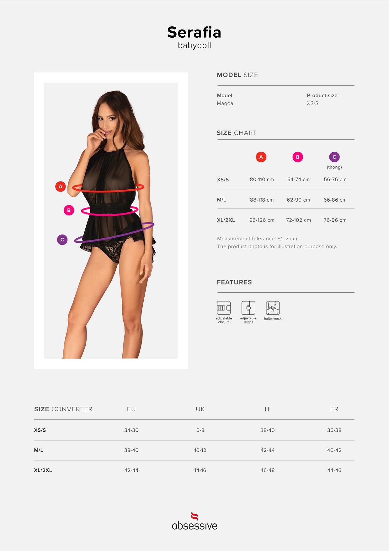 Obsessive Lingerie: Serafia sensuale babydoll trasparente con perizoma - immagine 6