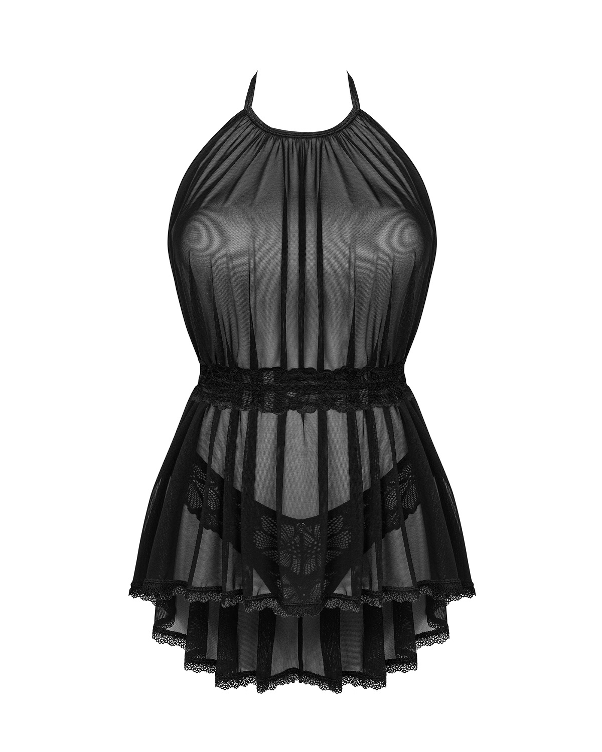 Obsessive Lingerie: Serafia sensuale babydoll trasparente con perizoma - immagine 7