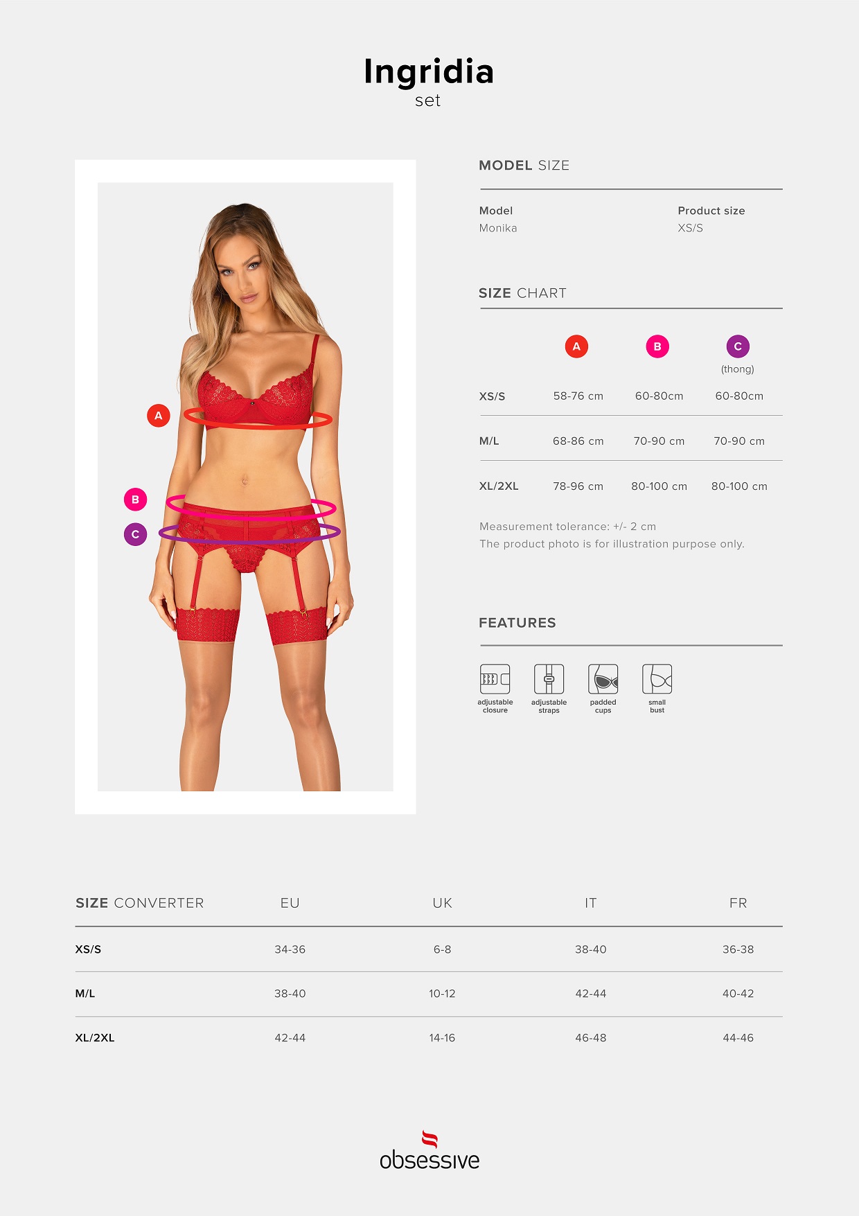 Obsessive Lingerie: Ingridia sexy completino intimo rosso tre pezzi - immagine 6