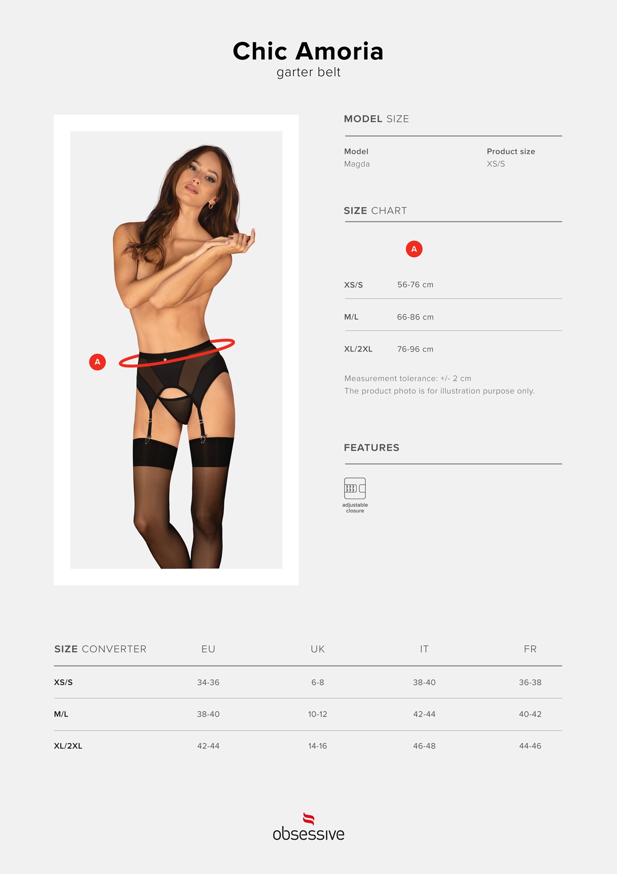 Obsessive Lingerie: Chic Amoria sexy reggicalze nero - immagine 8