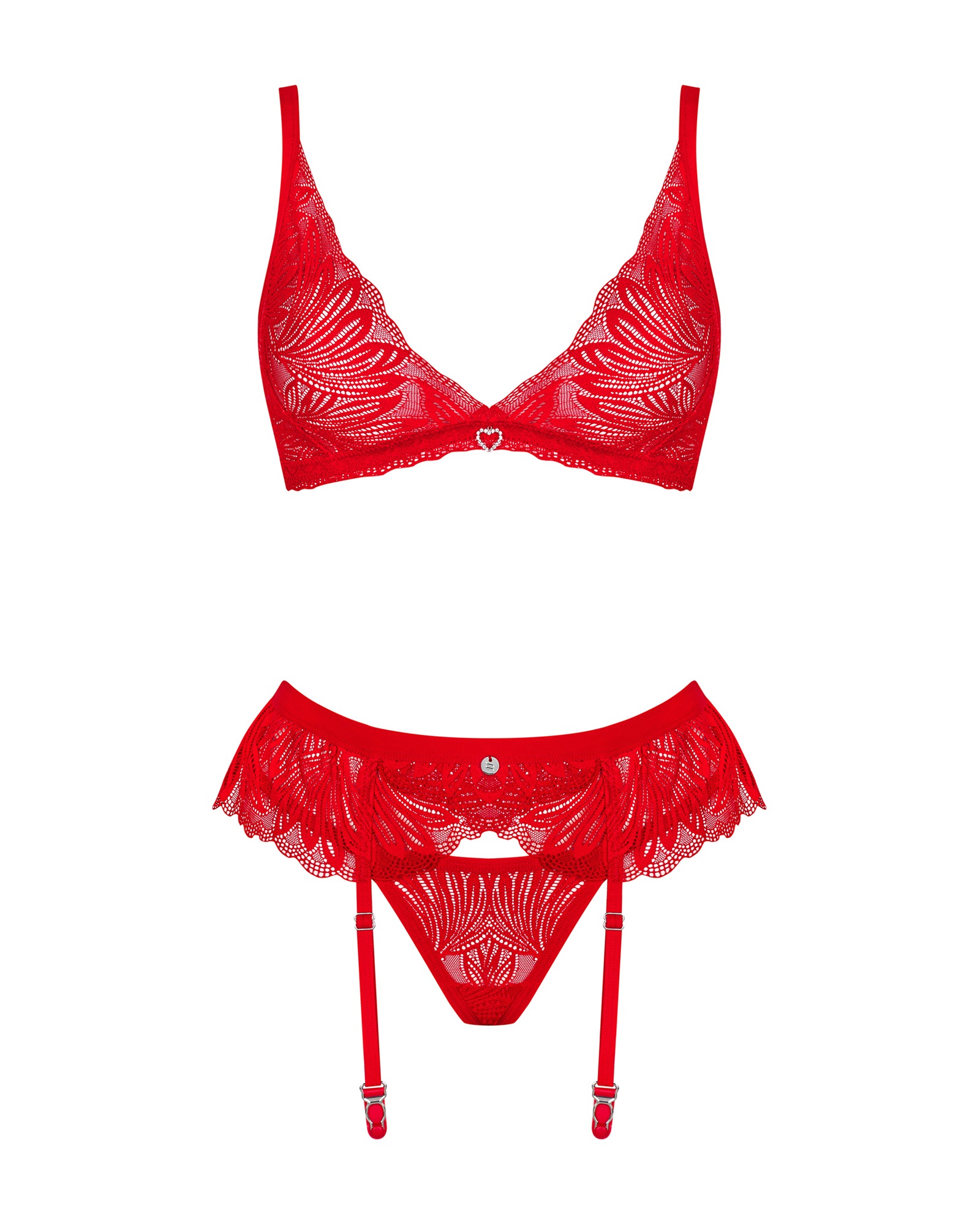 Obsessive Lingerie: Chilisa sexy completino intimo tre pezzi rosso - immagine 7