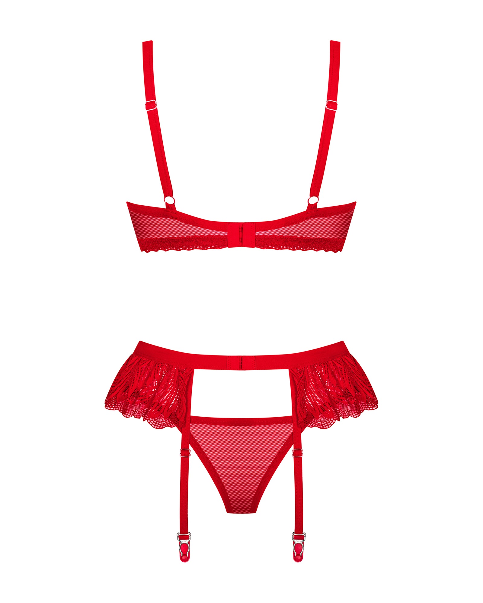 Obsessive Lingerie: Chilisa sexy completino intimo tre pezzi rosso - immagine 8