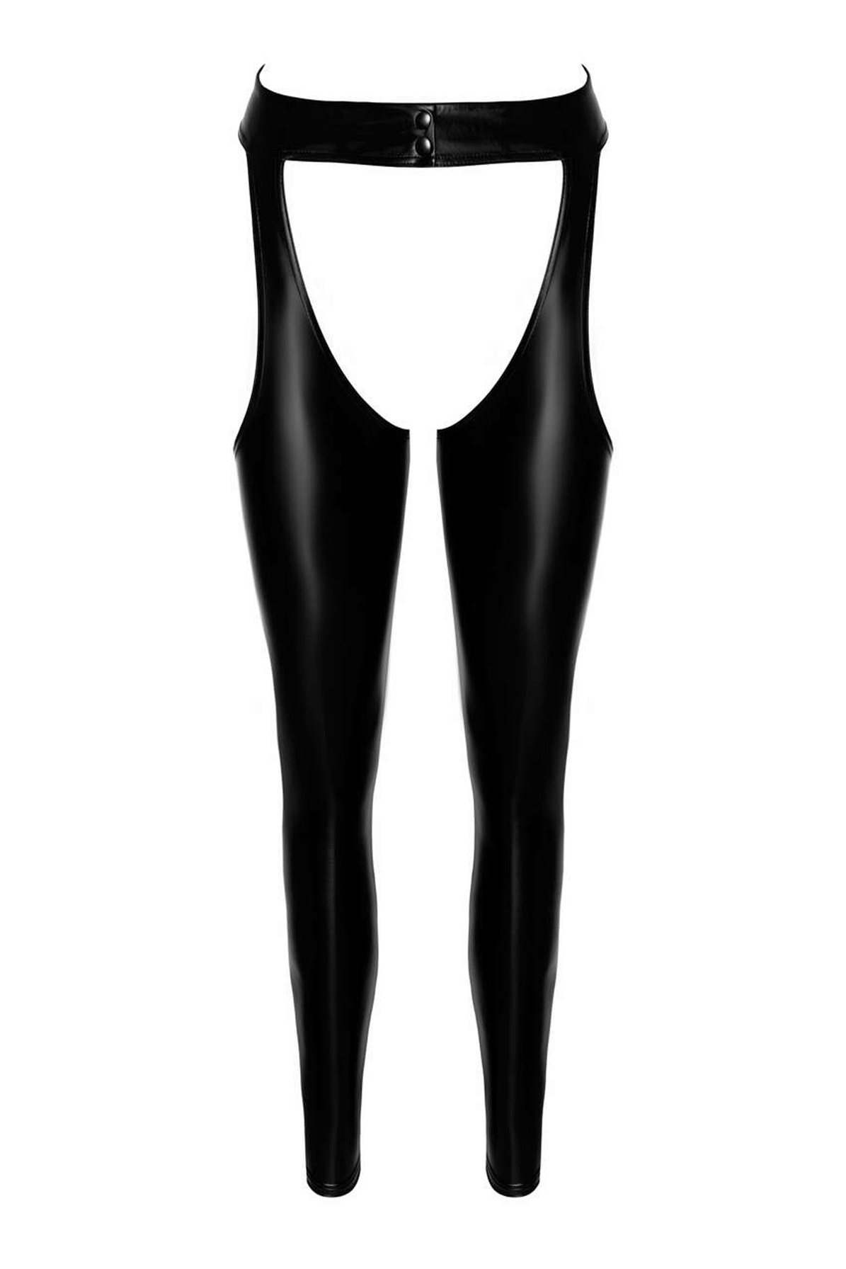 Noir Handmade: pantaloni wetlook con dettaglio cut-out - immagine 8