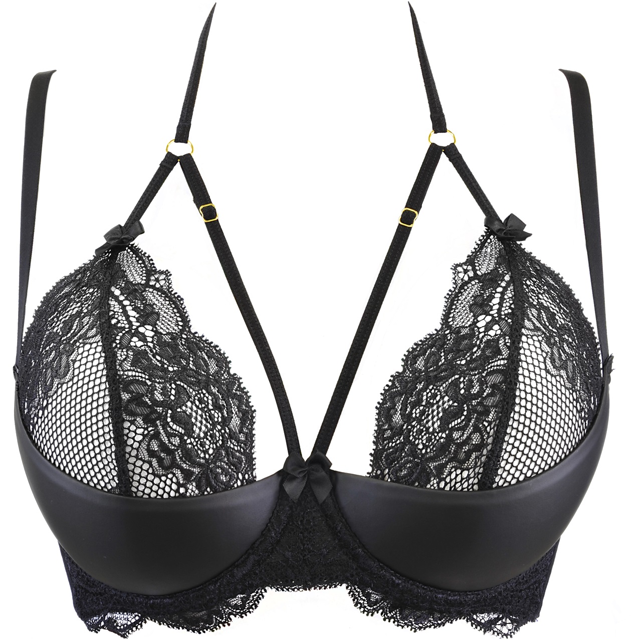 Axami Lingerie: seducente reggiseno peek-a-boo in pizzo nero - immagine 4
