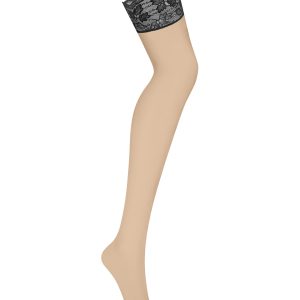 Obsessive: Nutris calze da reggicalze nude con balza nera