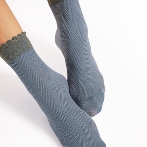 Fiore: Calzini Motivo a spina di pesce 2 colori Spina