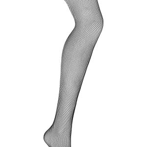 Calze a rete nere con finitura effetto pelle – Obsessive Darkessia