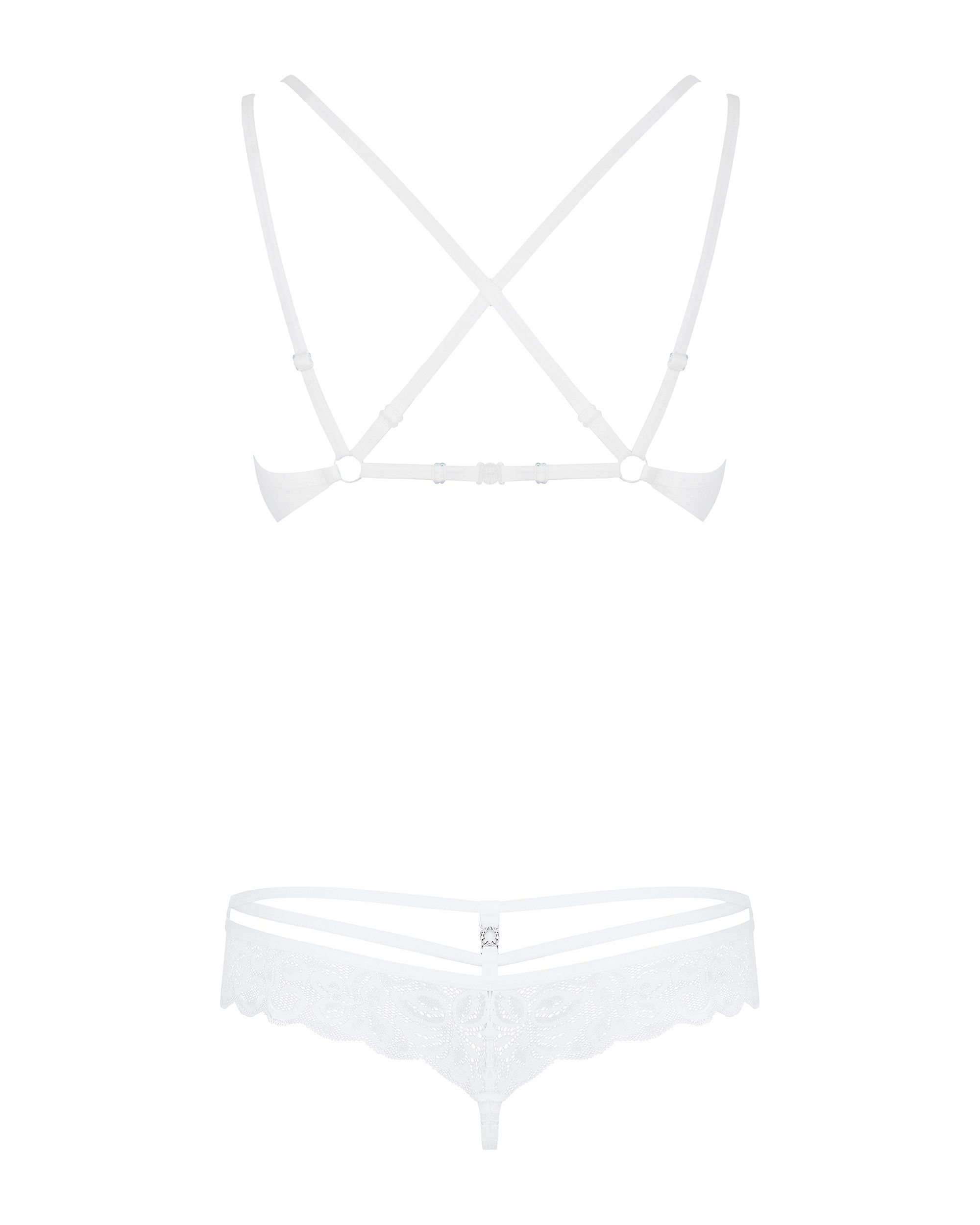 Obsessive Lingerie: Set intimo bianco reggiseno con ferretto e brasiliana 860 - immagine 6