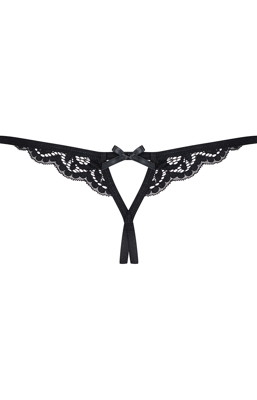 Tanga aperto in pizzo con fiocchi – Obsessive 831 - immagine 6