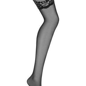 Calze 810 nere Obsessive – con pizzo, da abbinare a reggicalze