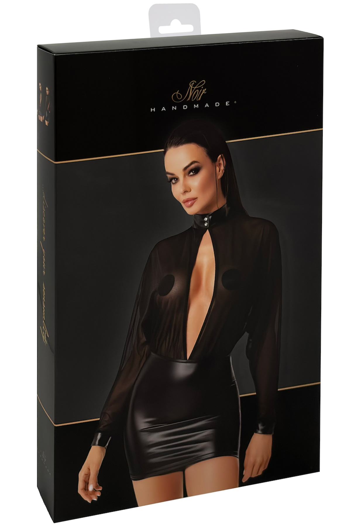 Abito Opium con top trasparente e gonna wetlook - immagine 8