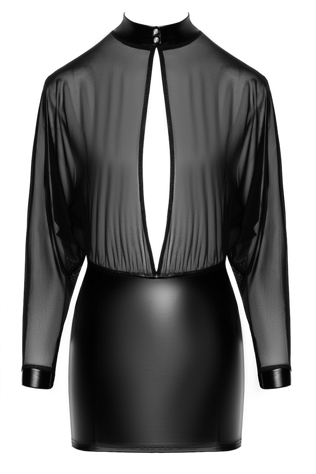 Abito Opium con top trasparente e gonna wetlook - immagine 6