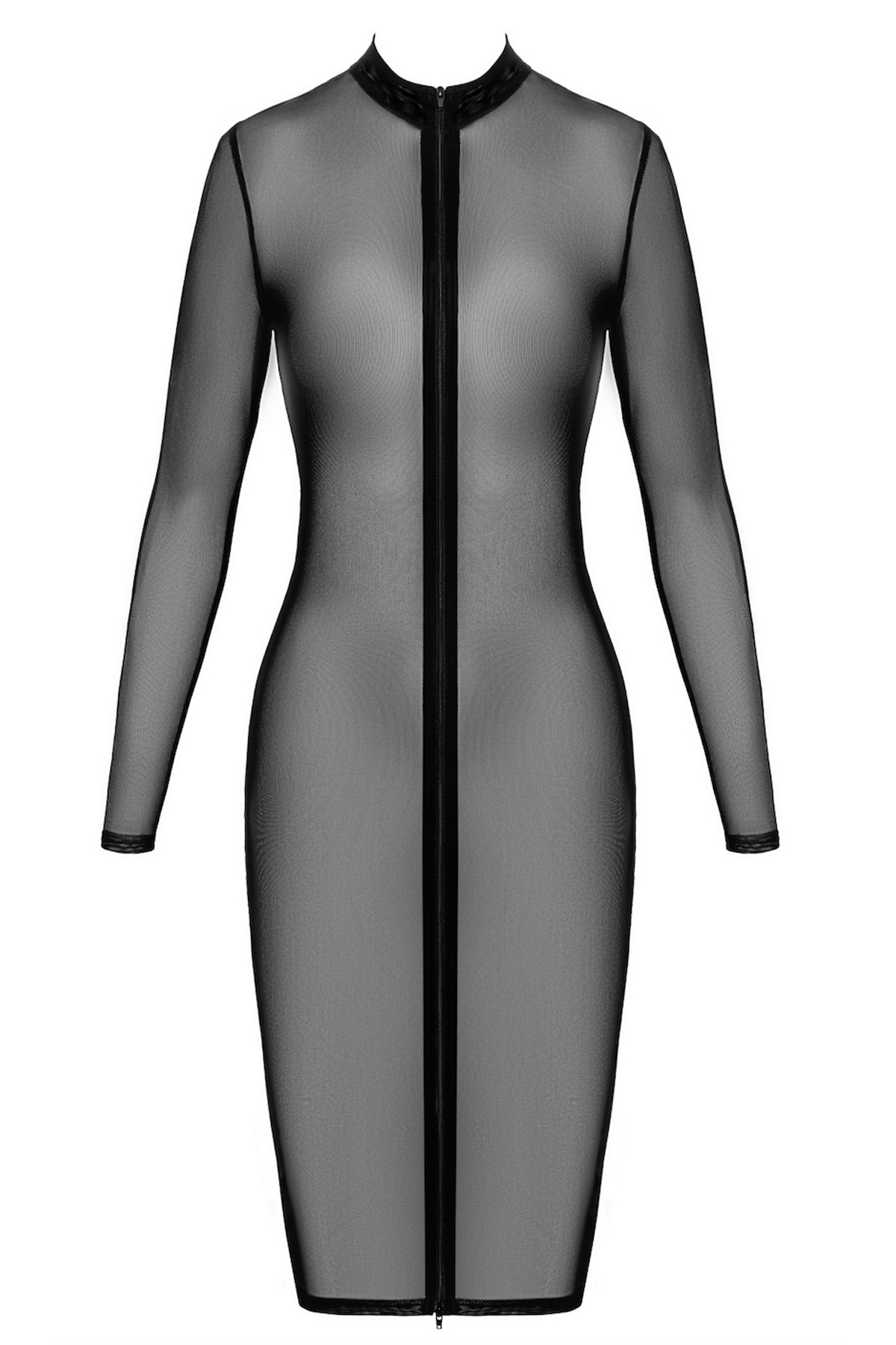Abito trasparente con zip integrale Ecstasy Noir Handmade - immagine 4