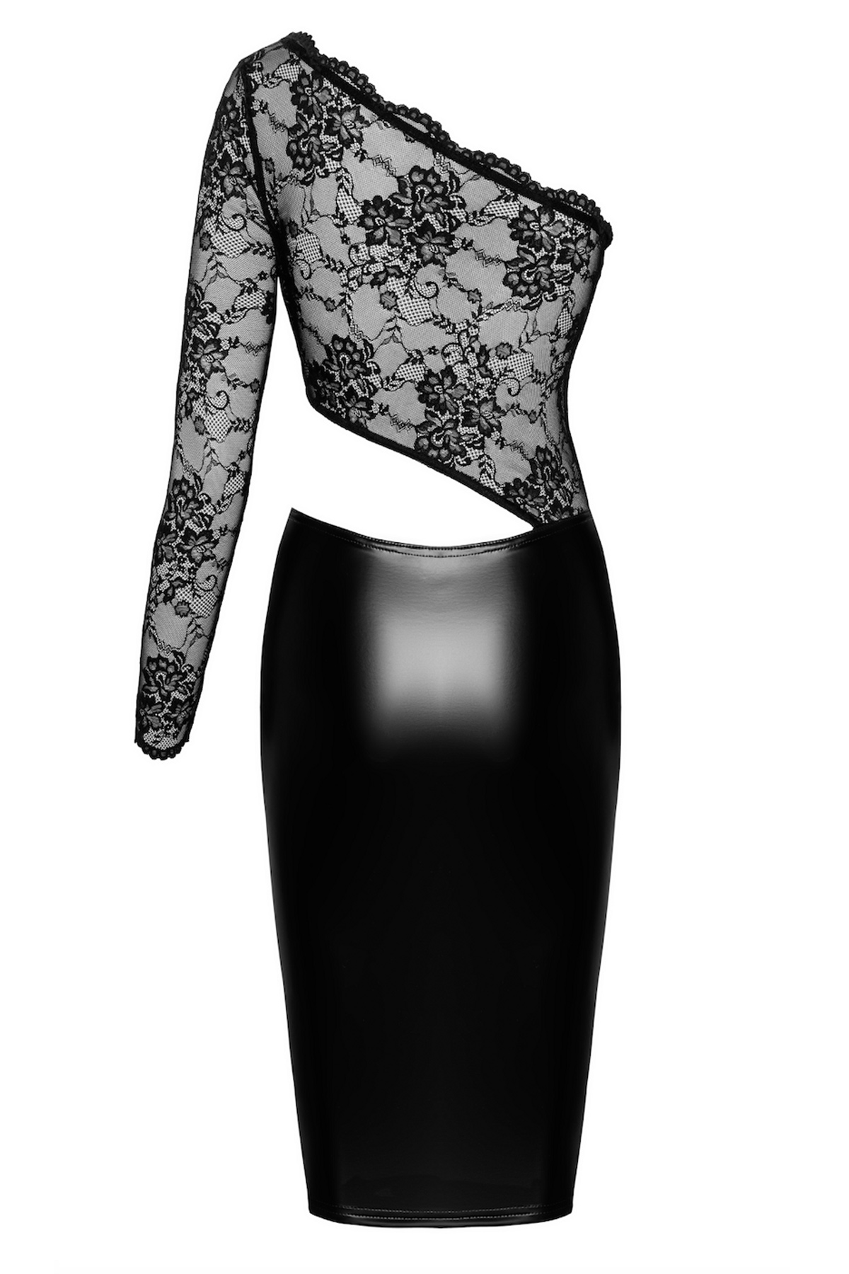 Abito in tessuto wetlook e pizzo Erotica Noir Handmade - immagine 7