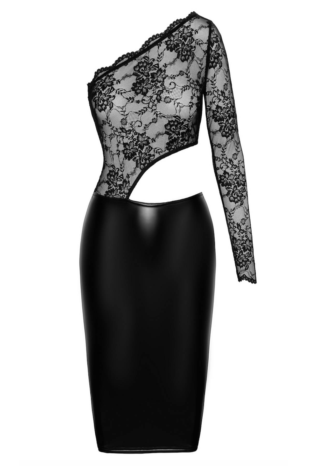 Abito in tessuto wetlook e pizzo Erotica Noir Handmade - immagine 6