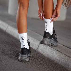 Milena: Calzini in cotone con scritta Hot Stuff