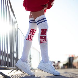 Milena: Calze Parigine in cotone con scritta Bad Girl