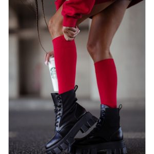 Milena: Calze lunghe lisce in cotone 4 colori