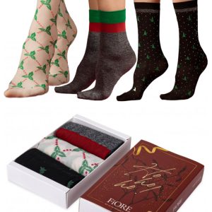 Fiore: Set 3 paia di Calzini Natalizi idea Regalo