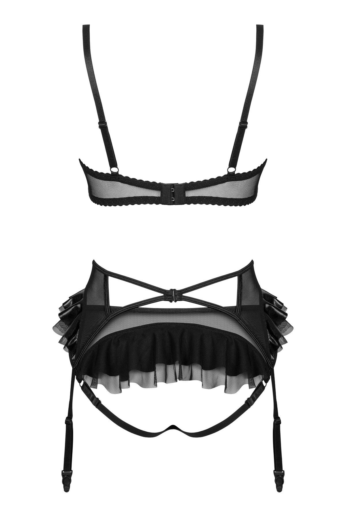 Beauty Night: Set con reggicalze in pizzo e wetlook Rafaella - immagine 9