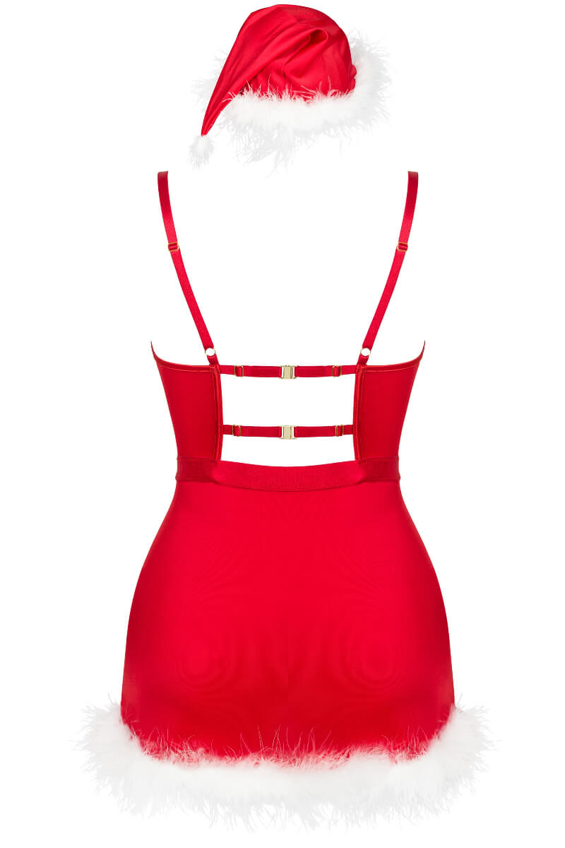 Lingerie Natalizia Chemise Rossa con Cappello Agethe - immagine 9