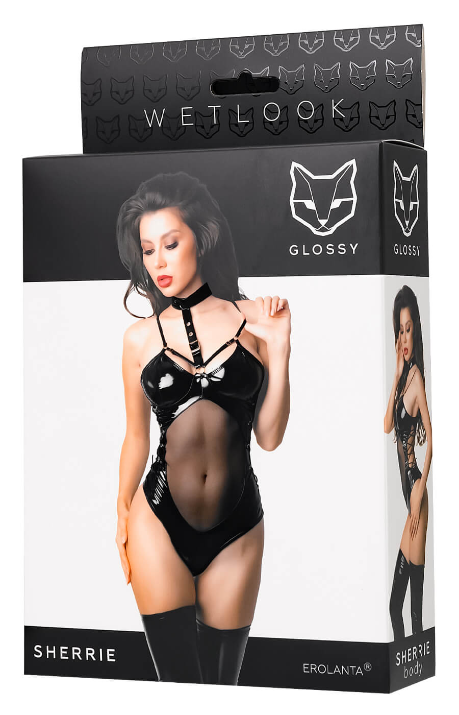 Body lucido con trasparenze e choker integrato Sherrie - immagine 6