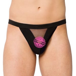 Perizoma da Uomo nero con inserto trasparente